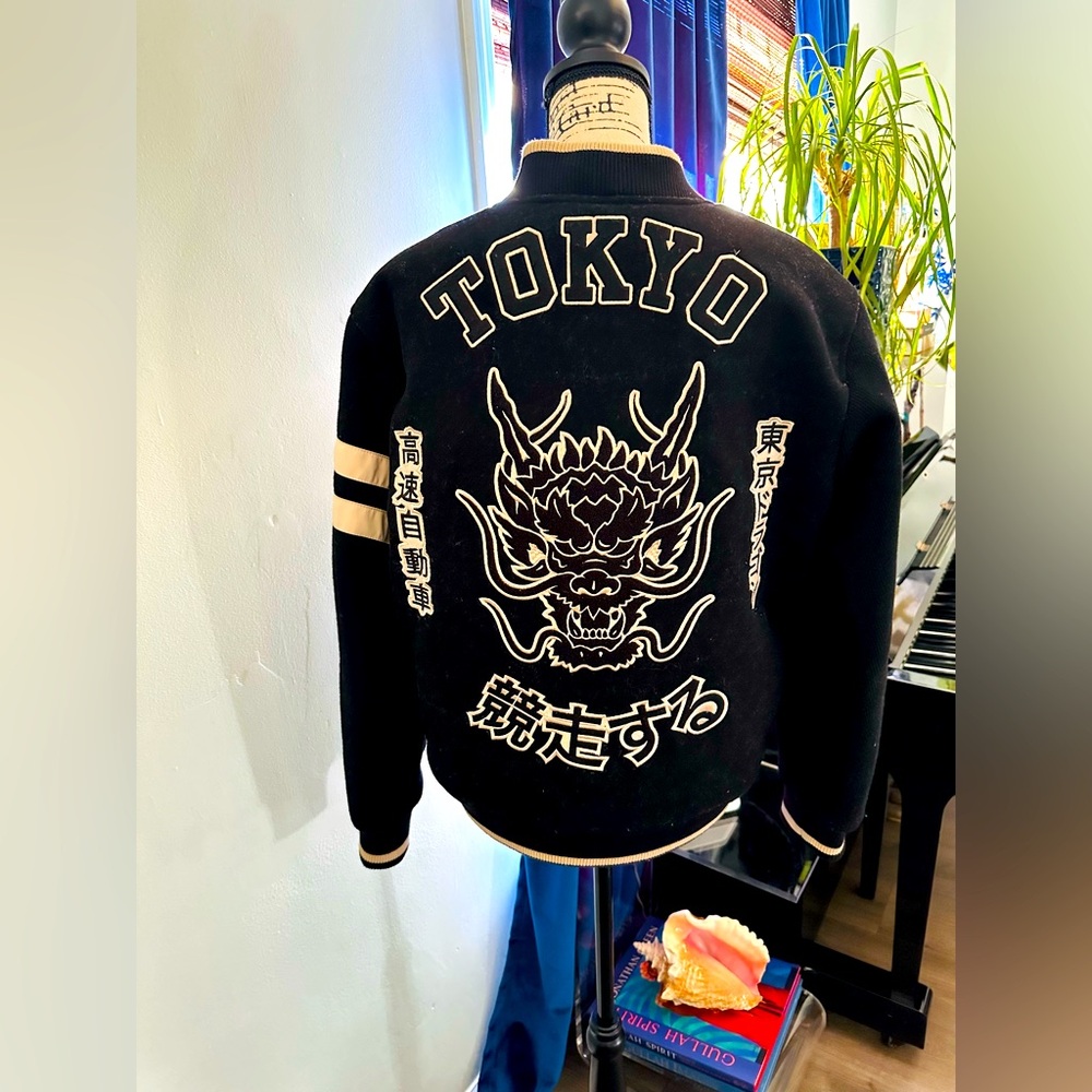 RARE Superdry Wool Varsity Bomber 2020 Summer Olympics Japan Tokyo Patches Women